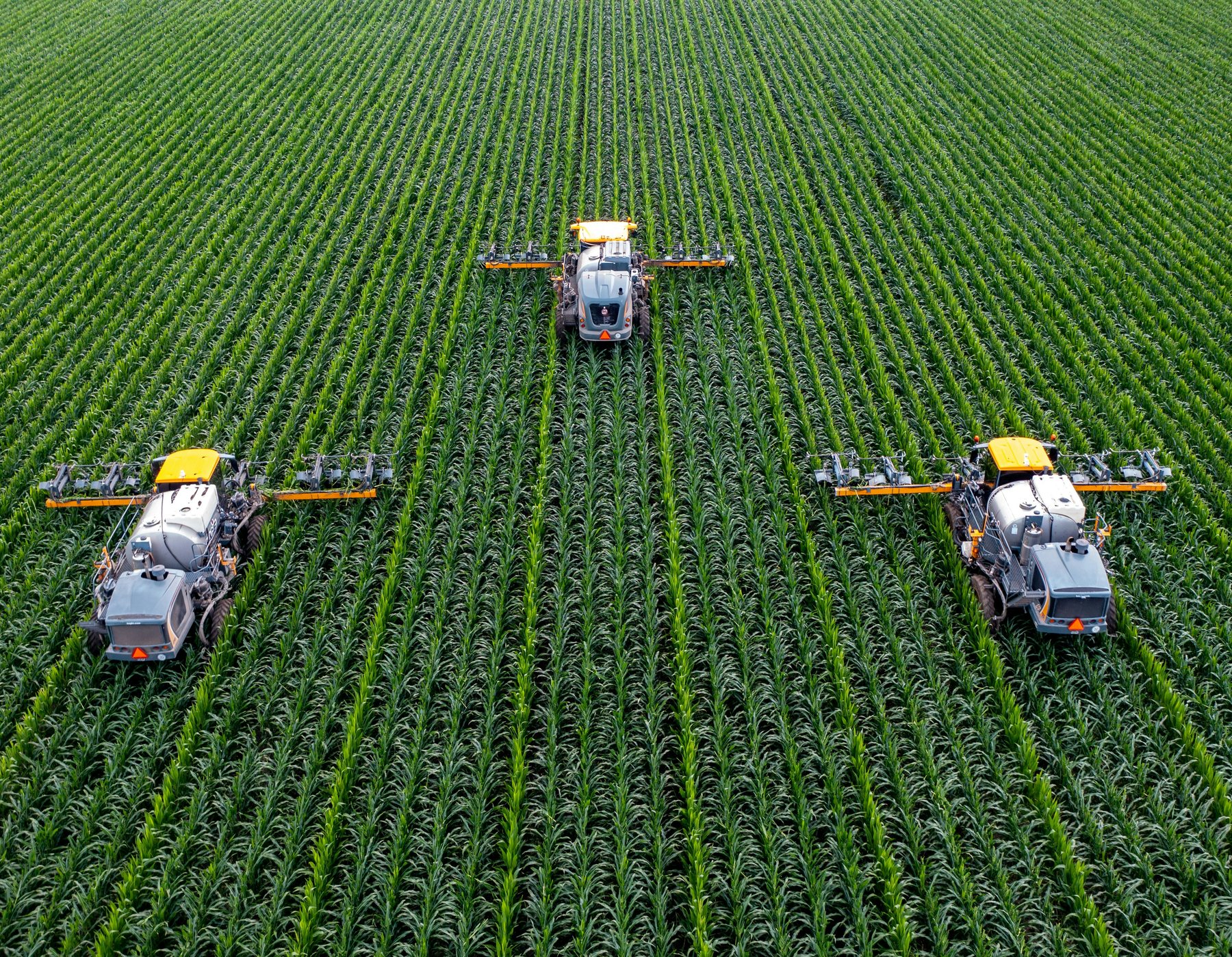 Harvest machinery in field